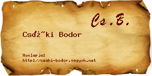 Csáki Bodor névjegykártya